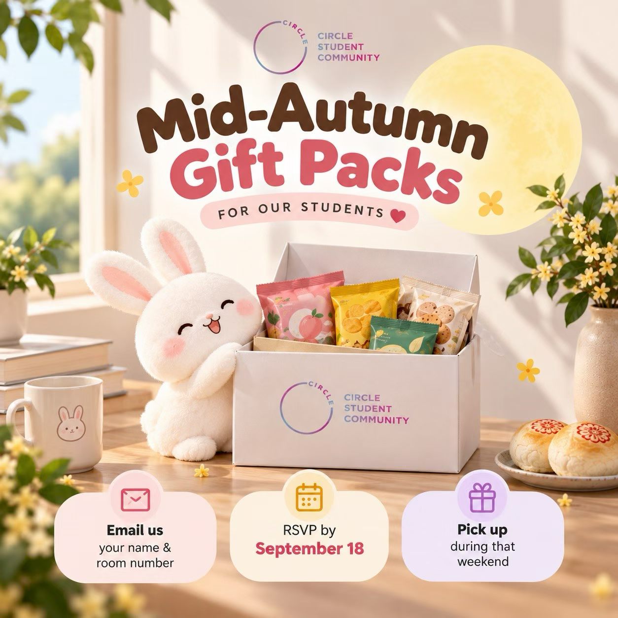 Mid-Autumn gift packs poster for Circle Student Community students